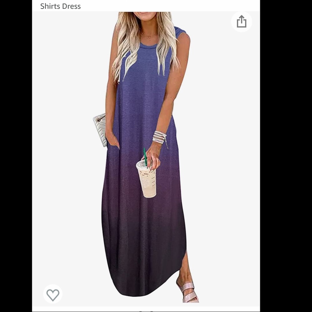 Purple pocket sleeveless maxi dress.